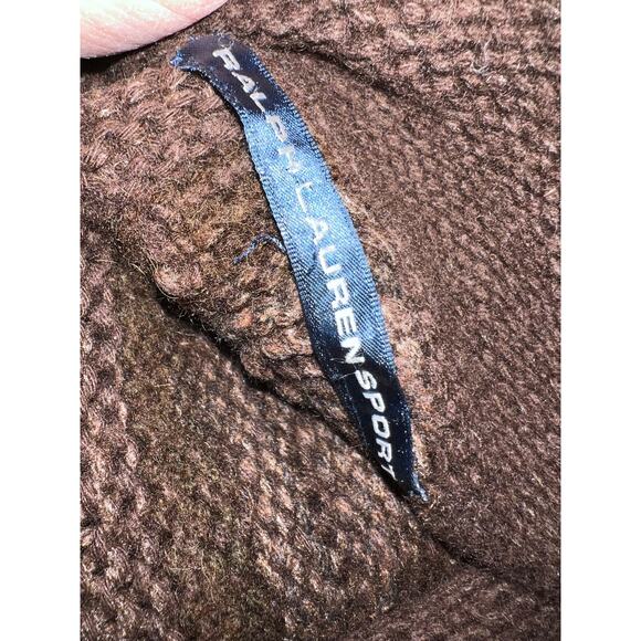 Ralph Lauren Sport Chocolate Brown Roll Neck Poncho - Picture 5 of 5